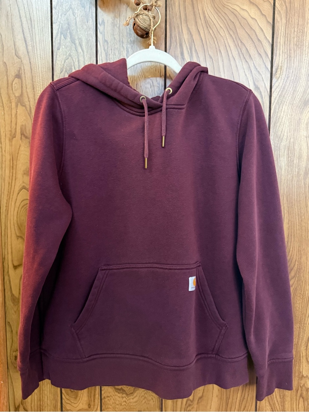 Carhartt Women’s L Relaxed Fit Burgundy Pullover Hoodie Sweatshirt 102790
